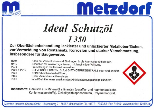 IDEAL Schutzöl I 350 (Sprühoel) 200 Ltr.