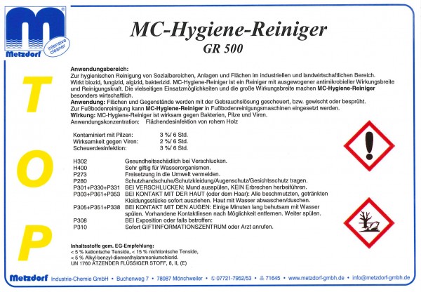 Hygienereiniger GR 500 1 Ltr.