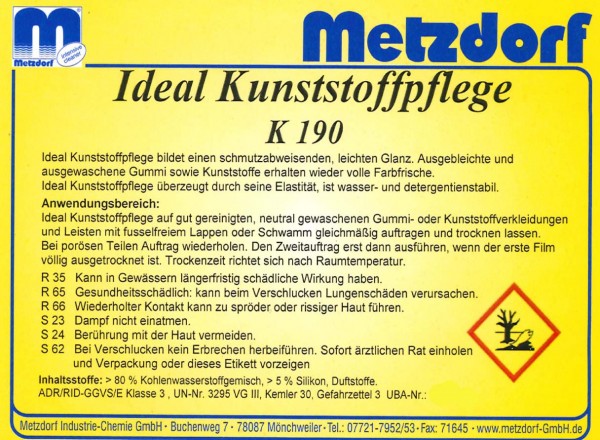Ideal Kunststoffpflege K 190 1 Ltr.